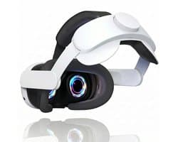 JustValue Elite Strap Met VR Cover Geschikt voor Meta Quest 2 VR bril - Anti Scratch Lens Cover - 3d - Headstrap - Accessoires - Wit