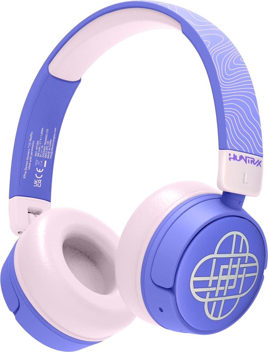 KPop Demon Hunters - Huntr/x - Logo - draadloze kinderkoptelefoon - volumebegrenzing - lange batterijduur - microfoon - opvouwbaar - bluetooth — afbeelding 1