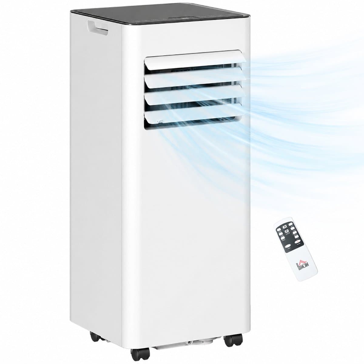 TEKROA® Mobiele Airco 3-in-1 - 9000 BTU Airconditioner met Afstandsbediening, 24u Timer & Wielen - Wit — afbeelding 1