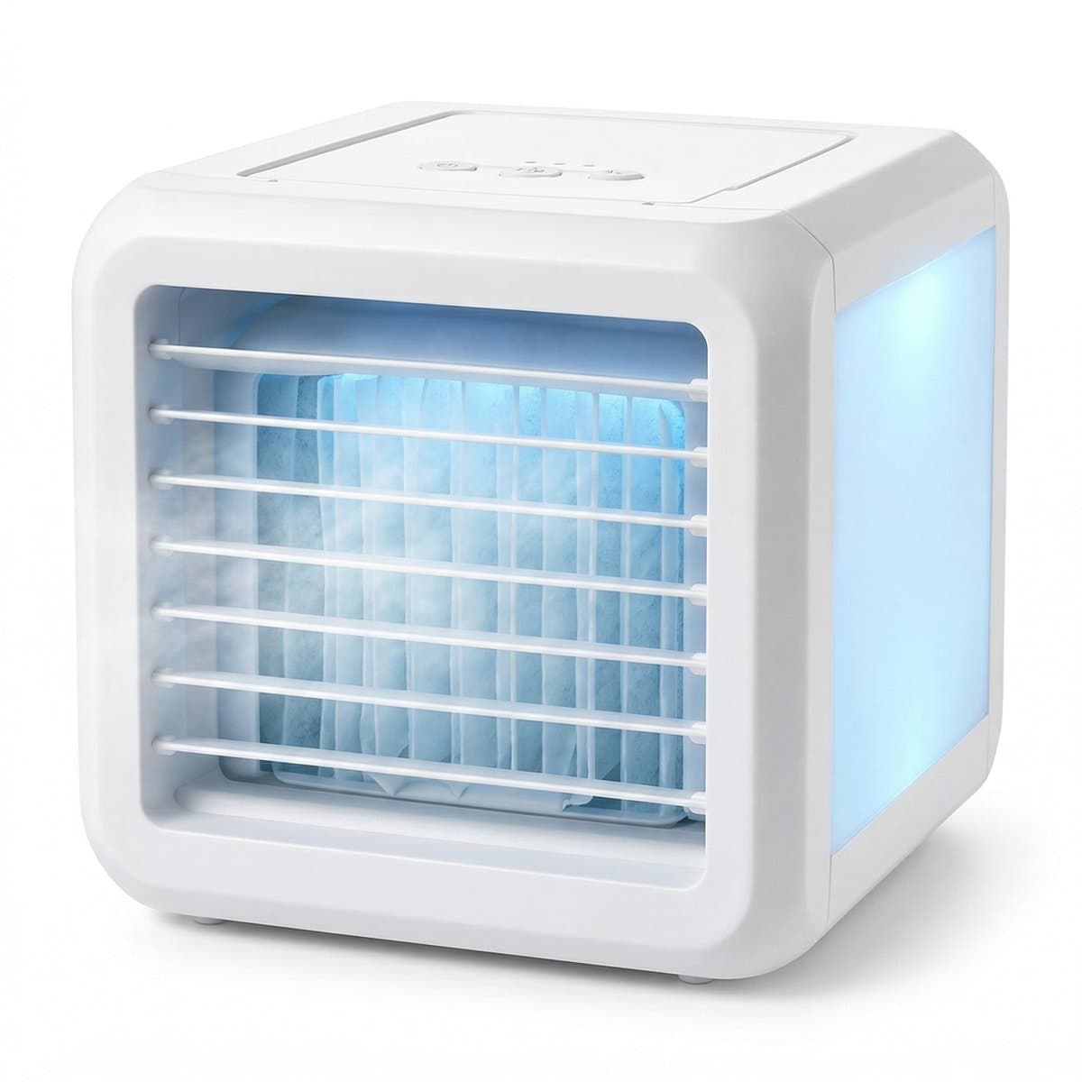Cheqo® Mini Aircooler - Luchtkoeler - Ventilator - Mini Airco - Tafelventilator - Bureau Ventilator - Luchtbevochtiger - Mobiele Airco - Air Cooler - Koelsysteem - USB Ventilator - Koelapparaat voor Slaapkamer en Kantoor — afbeelding 1