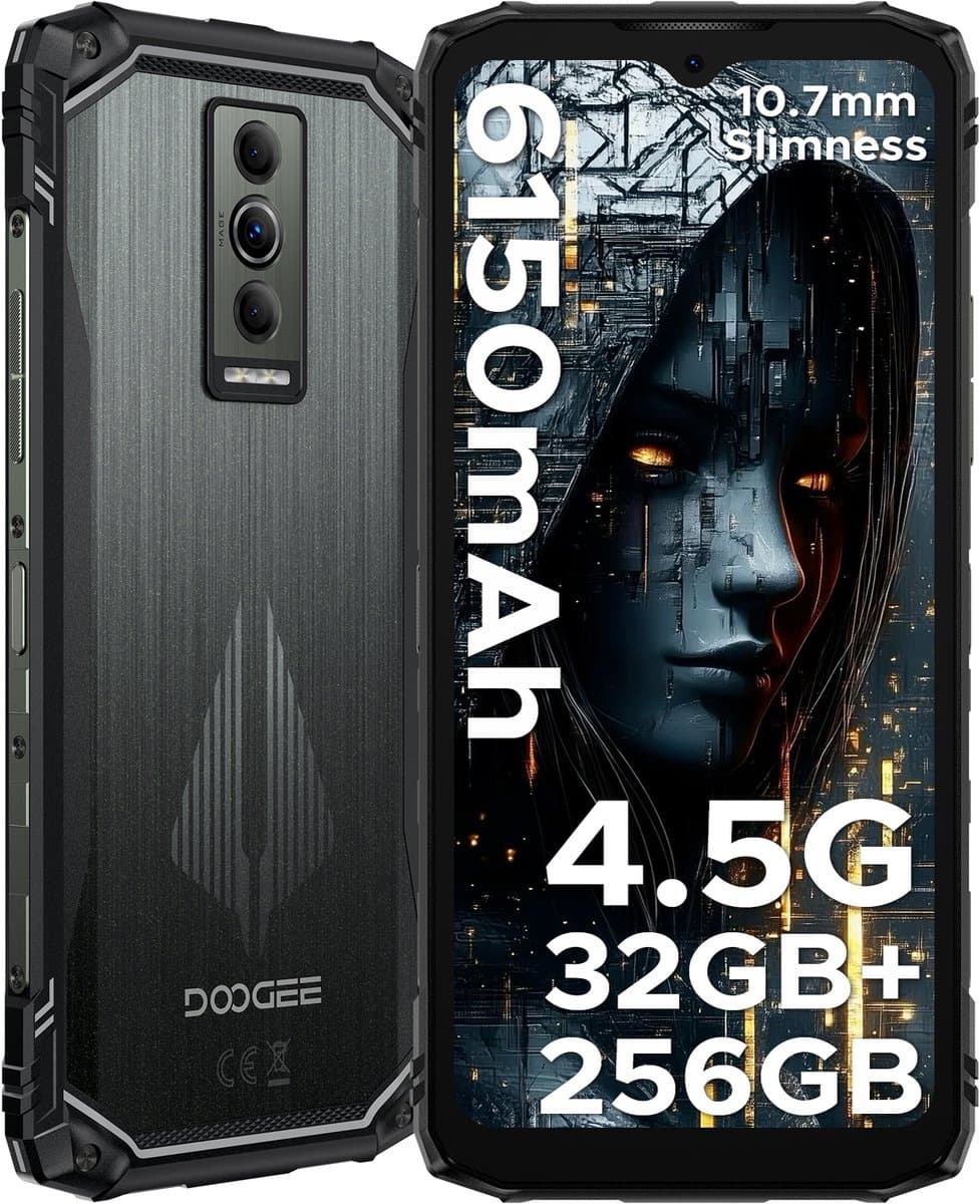 DOOGEE Blade 10 Pro Energy 4.5G - Robuuste Telefoon - Smartphone - 32 GB RAM+256 ROM(2TB/TF) - Android 15 - 6,56-inch HD+ 90Hz - 6150mAh/18W - IP68 - 10.7mm - Face ID - NFC - GPS - Rood — afbeelding 1