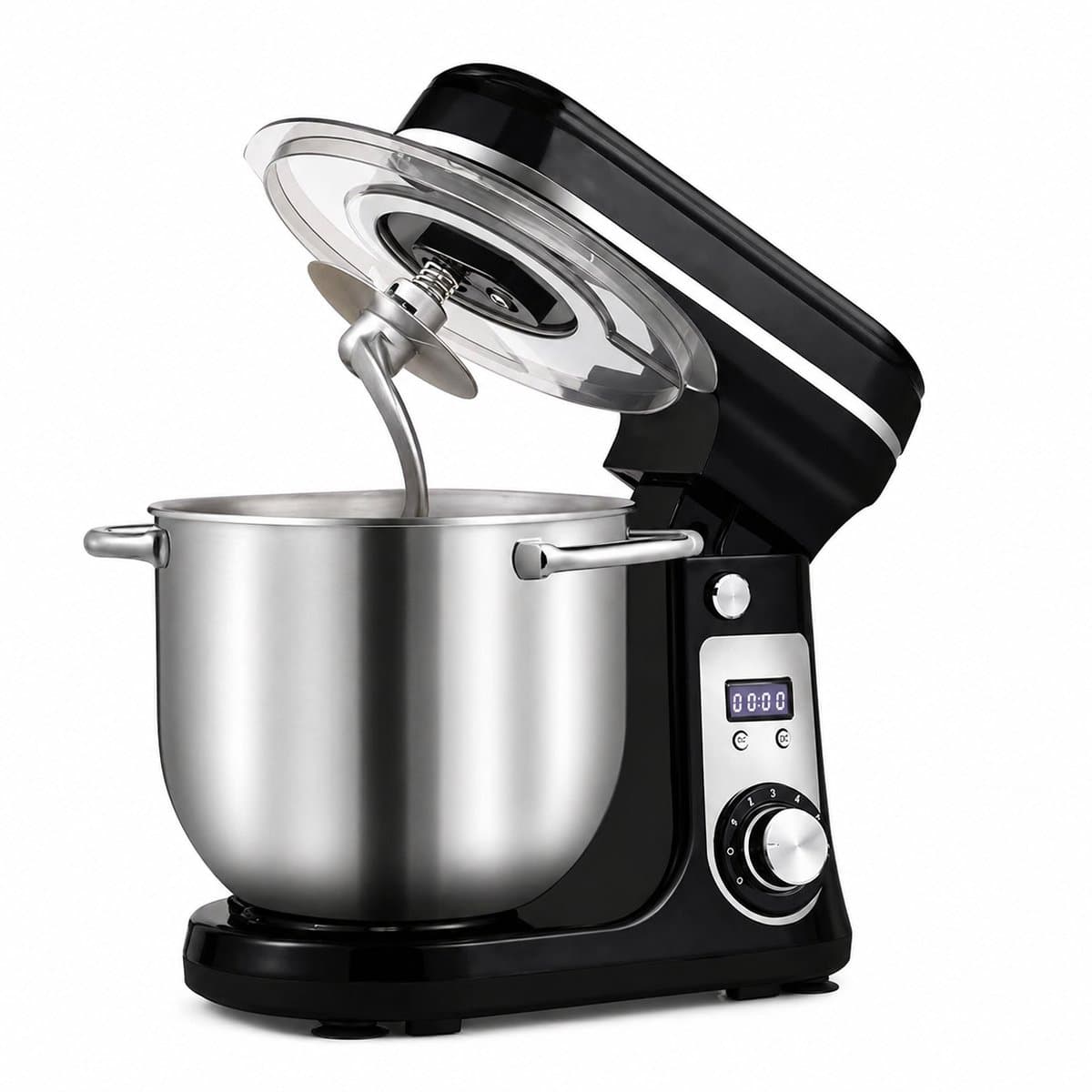 Jensaro Keukenmachine 1200W - Krachtige Stand Mixer 6L - Deegmixer - 6 Snelheden + Pulse - Stil - Groot Vermogen - RVS Kom — afbeelding 1