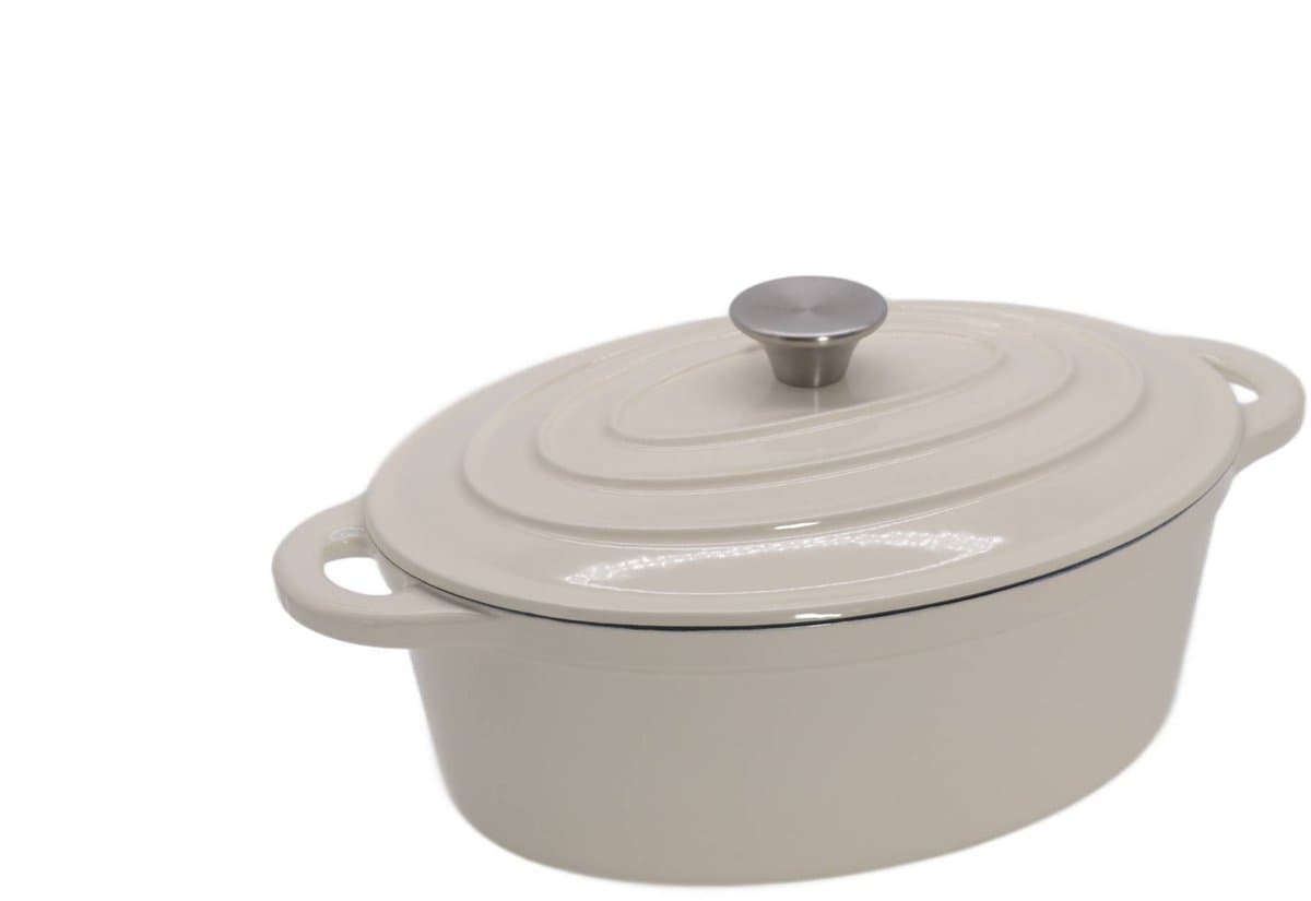 Nois Tierra Serie - Ovale Gietijzeren Pan - 34cm - 6,5L - Crème — afbeelding 1