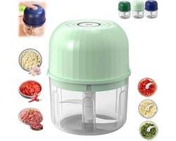 Elektrische knoflooksnijder, mini draagbare groentesnijder, knoflooksnijder, uiensnijder, snoerloze elektrische keukenmachine, geschikt voor gember, chilipepers, fruit, vlees en andere ingrediënten (groen).