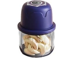 Elektrische Hakmolen - Draadloze Keukenmachine - Snel Ingrediënten Snijden - Draagbaar USB Oplaadbaar - 350 ml Capaciteit - Blauw