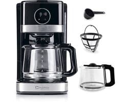 Barista Koffiemachine met Touchdisplay | Filterkoffiezetapparaat 900W met Glazen Kan – 1,5 liter Koffiekan | Filtermachine voor Gemalen Koffie – tot 12 Koppen Koffie