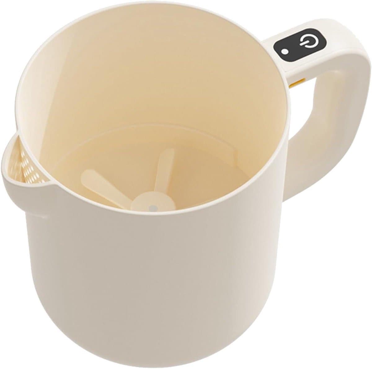 Elektrische Keukenmixer - Draagbare Garde - Koken en Bakken - Zelfreinigend Mechanisme - 1 Liter Kom - Beige — afbeelding 1