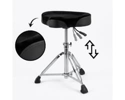 Drumkruk Hydraulisch Zadelvorm - Verstelbaar - Traagschuim - Drumstoel voor Elektrisch & Akoestisch Drumstel