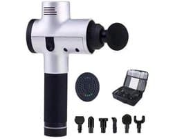 Massagepistool - Spierstimulator Draagbaar - Spierherstel Bevorderen - 30 Snelheden 6 Koppen - 25x6.3x23cm - Wit