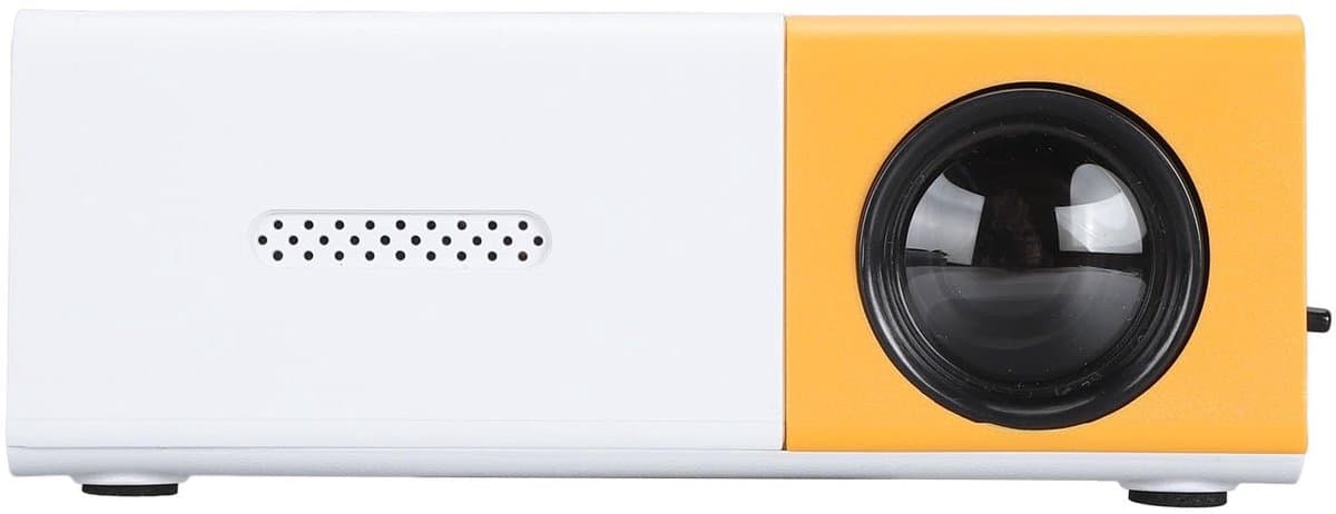 Allecto - Miniprojector - 4K - Draagbare LED-buitenhuisbioscoop - Geel en wit - Full HD - Kinderen - Compact formaat — afbeelding 1