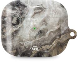 xoxo Wildhearts hoesje geschikt voor Airpods Pro 1 / Pro 2 - Marble Grey River - Ook als telefoonhoesje verkrijgbaar - schokbestendige case geschikt voor Airpod Pro (2) - koptelefoon case - Beschermhoes met marmerprint - marmer look - grijs