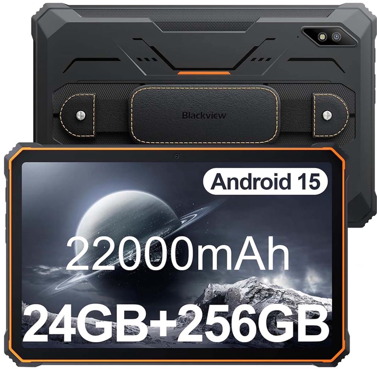 Tablet Blackview Active 8 Pro - 24GB RAM - 256GB ROM - 10,36 inch - Android - 22000mAh batterij - 2,4K FHD+ - Dual SIM 4G - IP68/IP69 K - GPS - NFC - Oranje — afbeelding 1