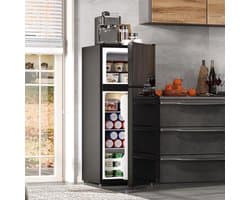Mini Koelkast Met Vriesvak - 92 Liter, Glazen Deur, LED Verlichting - Stil, Energiezuinig - Voor Kantoor, Slaapkamer, Woonkamer
