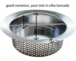 Asbak voor Kamado BBQ | ø 19,5cm |Goed meten!!!| Large & XL | 21–24 inch | Accessoire