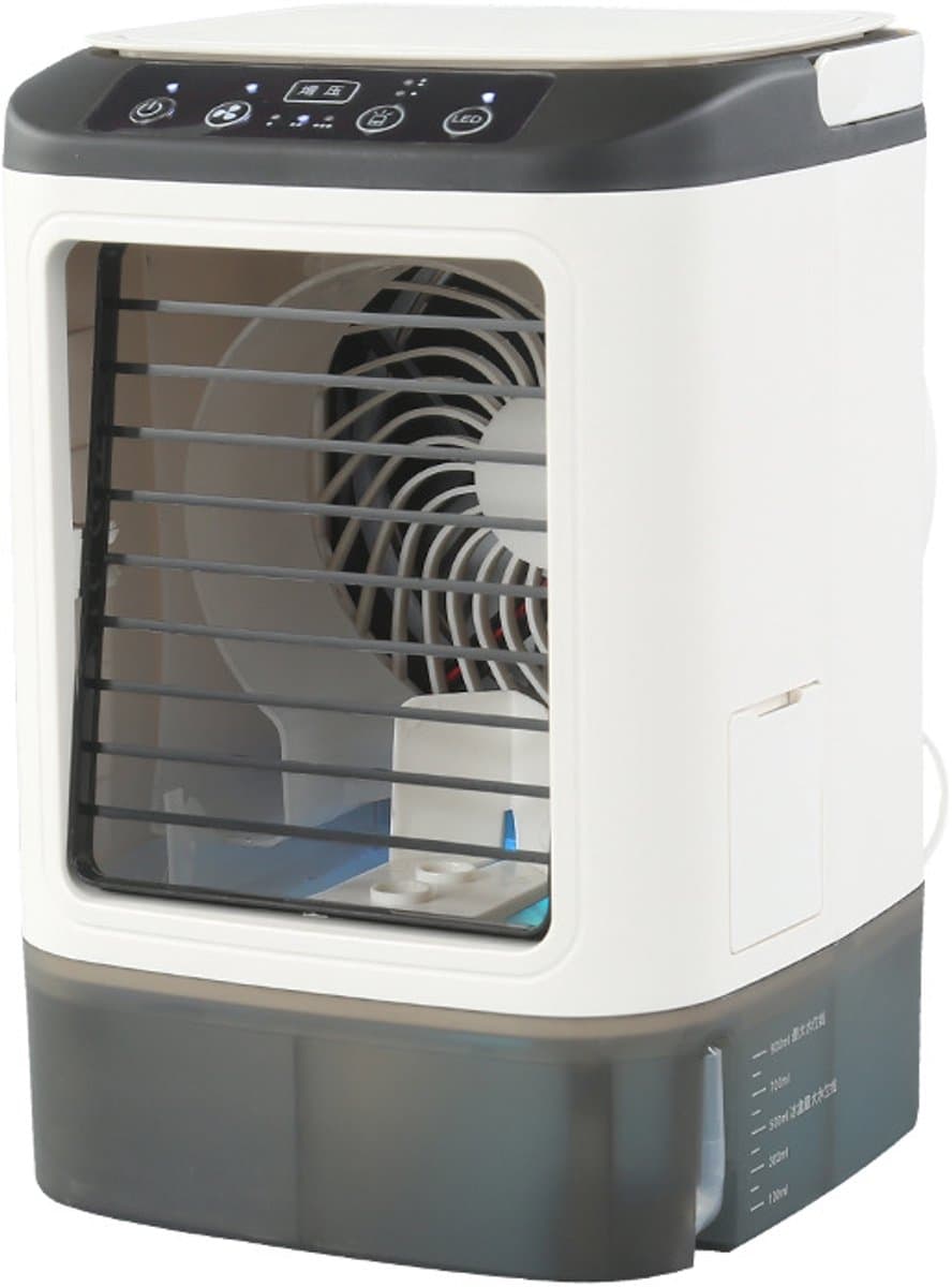 VHV-Mini-Nevelventilator - Compacte Tafelventilator met Luchtbevochtiger - Krachtige Mobiele Persoonlijke Koelventilator met USB - Stille Draagbare Bureauventilator met Waterverneveling voor Slaapkamer, Kantoor en Thuiswerkplek — afbeelding 1