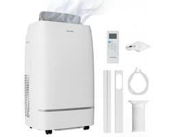 Auronic Mobiele Airco - 12.000 BTU - 4-in-1 - Airconditioning met 2 Raamafdichtingskits - Ventilator - Ontvochtiger - Tot 35m² - Wit
