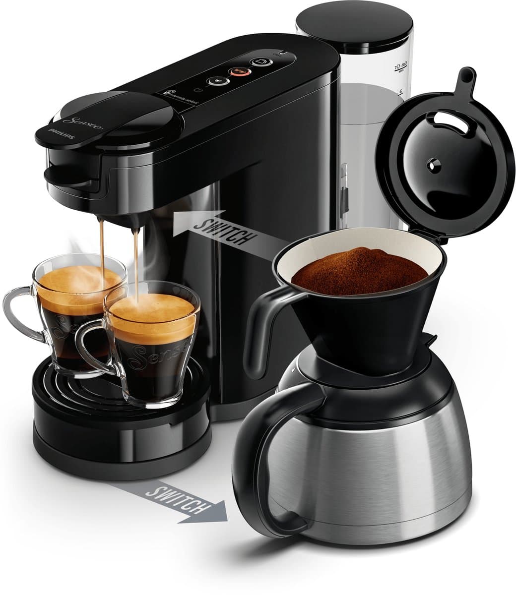 Philips Senseo Switch HD6592/60 - 2-in-1-koffiezetapparaat met filterkoffie en koffiepads - Zwart — afbeelding 1