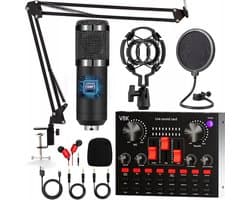 Condensatormicrofoon - Podcast Starterspack - Microfoon - Cardioïde & Ruisonderdrukking - 192kHz & Plug & Play - Complete Set - Voor Livestream & Opname