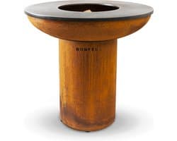 BonFeu BonBiza XL Corten Dicht - Buitenkoken - Plancha Bakken Plancha BBQ - 98x98x102 cm