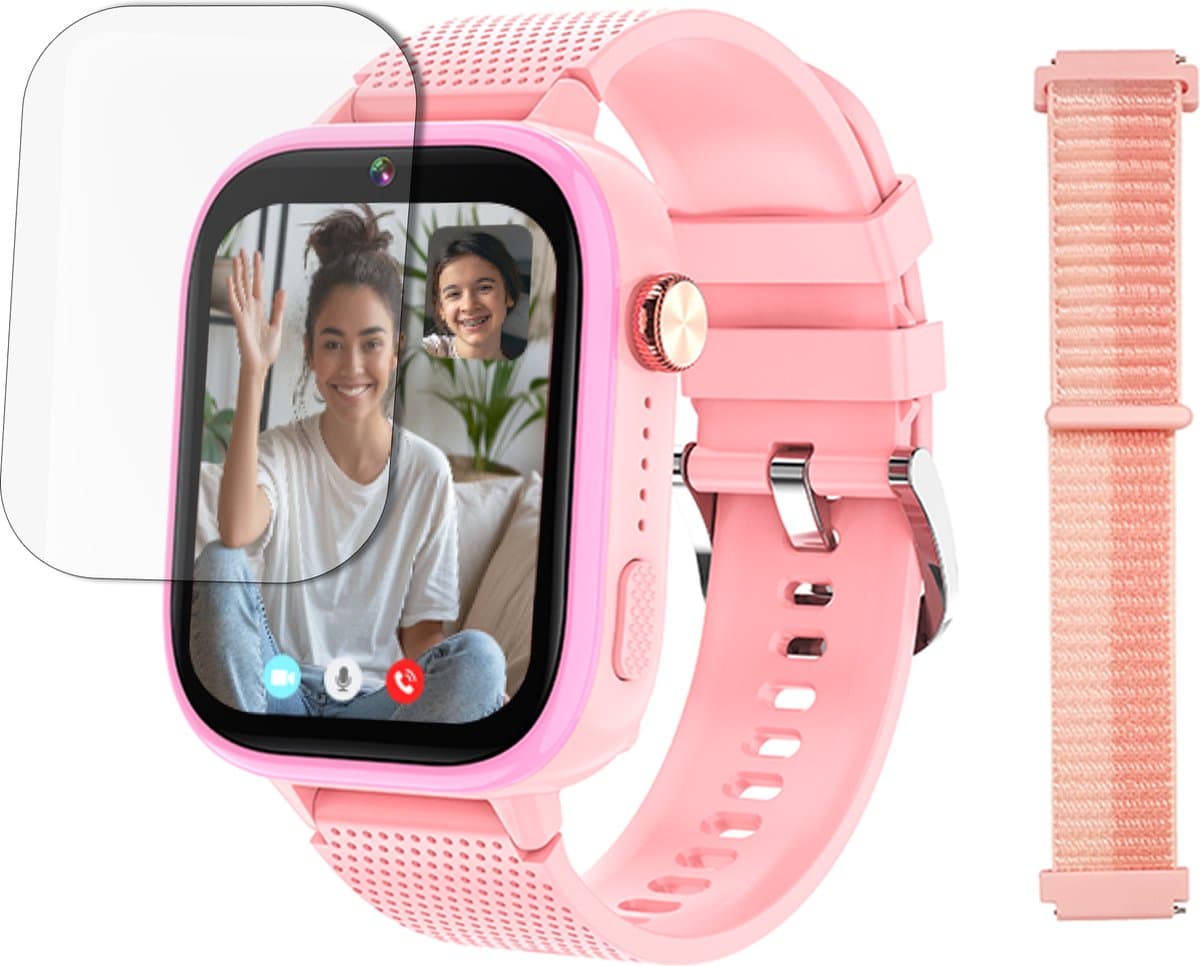 LEROYS - GPS Horloge Kind - Kinder Smartwatch - Android en iOS - Roze - Incl. Simkaart — afbeelding 1