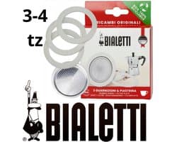 3 afdichtingen + 1 filter voor Bialetti 3-4 tz koffiezetapparaten