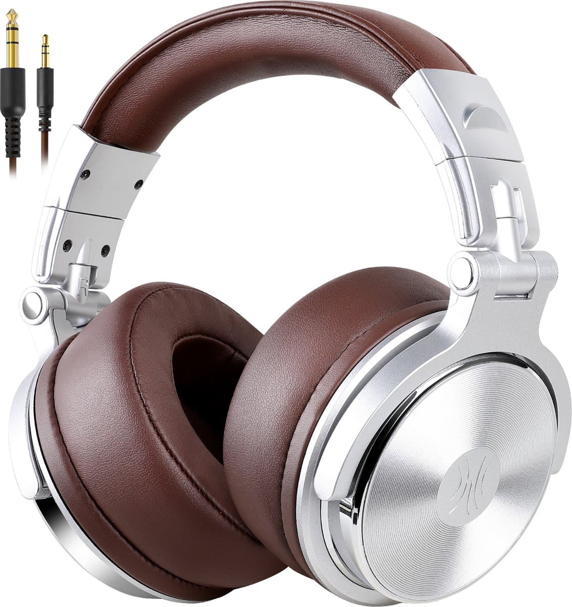OneOdio Pro40 Silver-brown - Koptelefoon - ANC Bluetooth Headphone - Draadloze Over-Ear Koptelefoon - Active Noise Cancelling - Microfoon - Incl. Carry Case, USB & Aux Kabel - 40 Uur Afspeeltijd — afbeelding 1