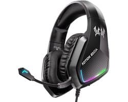 KOTION EACH G5000 Gaming Headset - Over-ear Koptelefoon met Microfoon - RGB Verlichting - Geschikt voor Nintendo Switch,PS5, PS4, Xbox Series X|S, Xbox One, Mobile & PC - Zwart