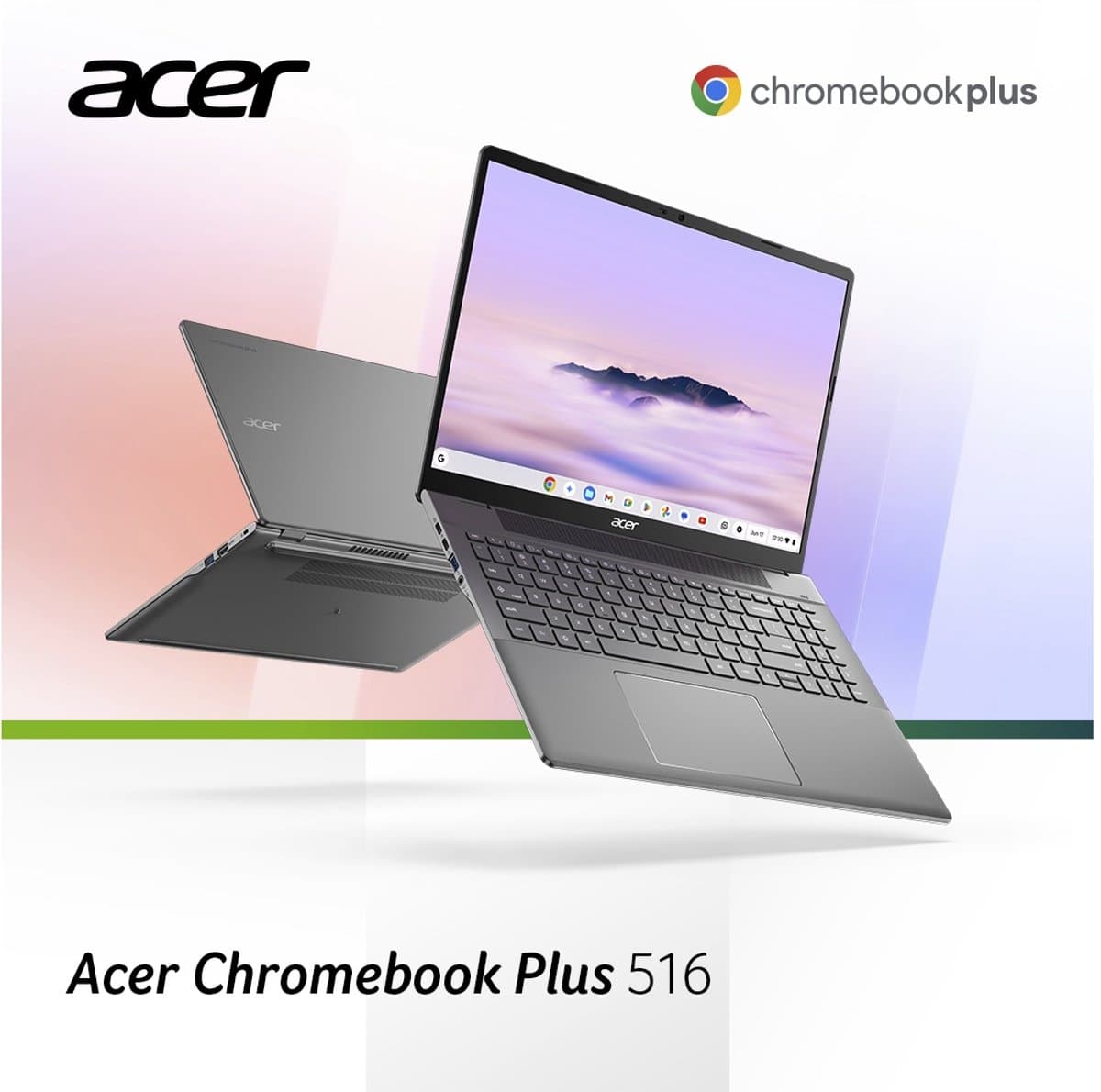 Acer Chromebook Plus 516 CB516-1HT-56EX - 16 inch – Touchscreen - Core 5 (i5) - 8GB - 256GB - Verlicht toetsenbord – Grijs — afbeelding 1