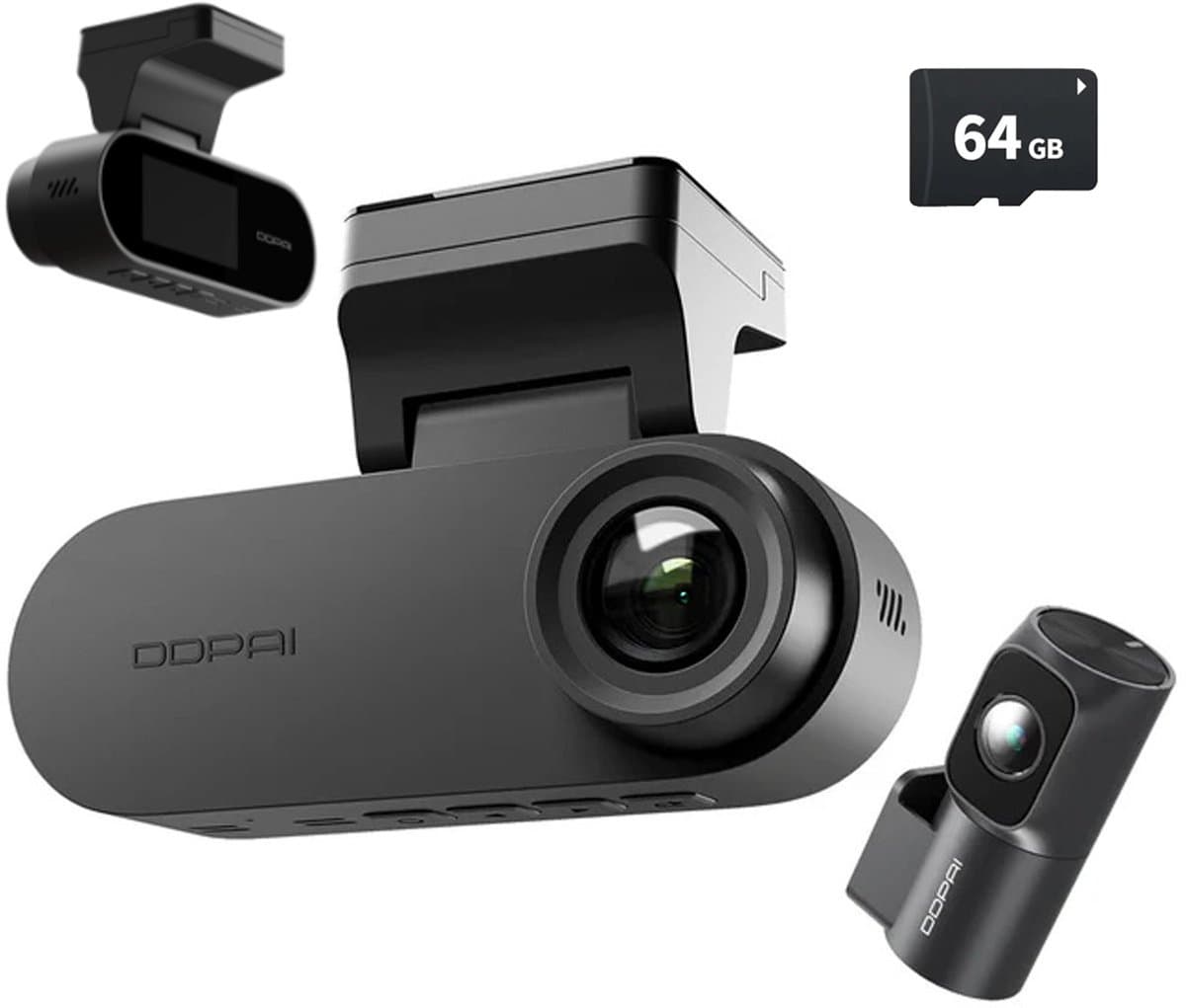 Dashcam Auto Camera Voor en Achter - 4K Beeld - met 64GB SD Kaart - GPS - DDPAI N2 — afbeelding 1