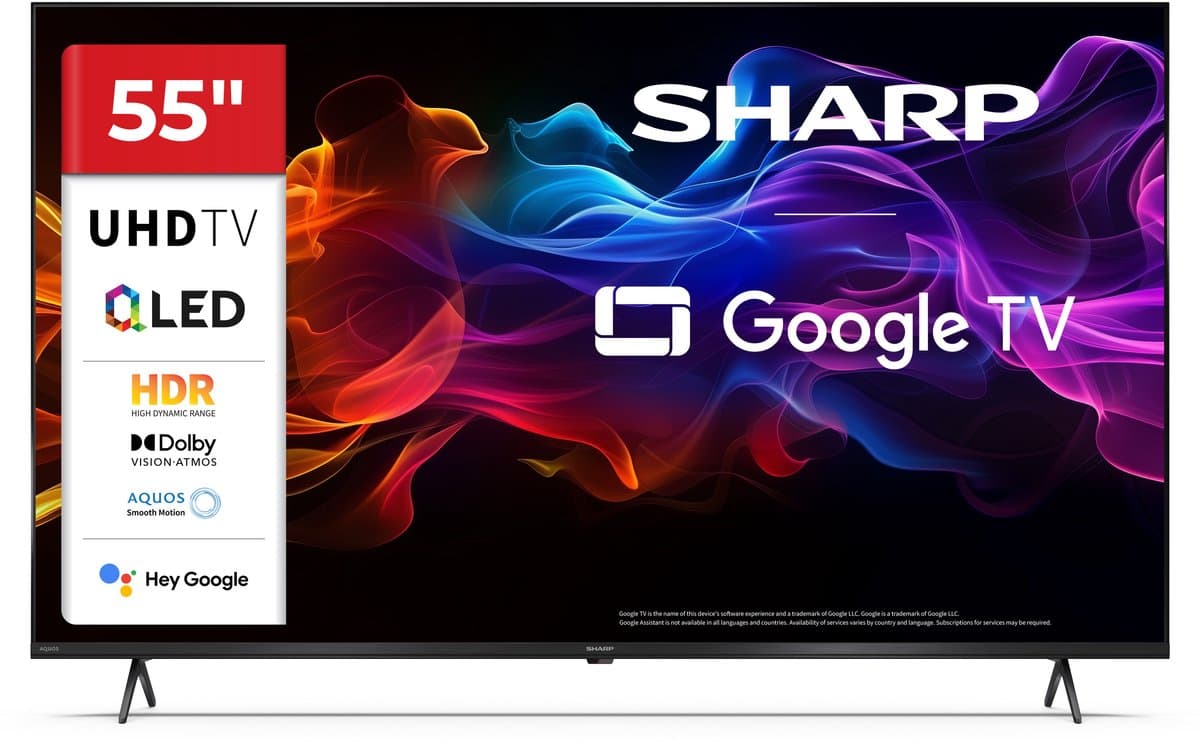 Sharp Aquos 55HP5465 - 55 inch 4K UHD QLED met Google TV — afbeelding 1