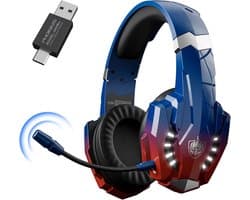 PHOINIKAS G9000 Max - 2.4GHz Draadloze Gaming Headset - met microfoon - Over-ear Koptelefoon - Nintendo Switch/PS4/PS5/PC - Verblindend blauw