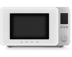 SMEG MOC02WHMEU Combi-Magnetron - Air Fry - Heteluchtoven & Grill - 27L - 2100W - Inverter Technologie - 25 Automatische Programma's - Soft Close - Collezione - Mat Wit