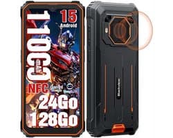 Blackview BV6200 Plus Robuuste Smartphone 4G - 24GB RAM - 128GB - 6,56 inch - 11000mAh - IP68/IP69K Outdoor telefoon - Dual SIM - Android 14 - NFC - GPS - Oranje