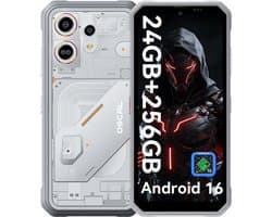 OSCAL MARINE 3 - Robuuste Smartphone - 4G - 24GB RAM - 256GB ROM - 6.56 inch - Robuuste Telefoon - Nachtzicht - Android 16 - NFC - GPS - Wit