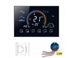 Thermostaat inbouw | Wifi touchscreen | 4-draads 230V 3A | Tuya Smart Life | Zwart