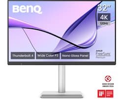 BenQ MA320UG 32" 4K IPS Mac Monitor – Nano Gloss – 98% P3 – 99% sRGB - 120Hz – Thunderbolt 4 96W – HDR10 - HDR400 – KVM