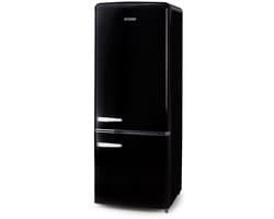 DOMO DO91706R Retro Koel-Vriescombinatie - Energieklasse D - 191 L - Zwart