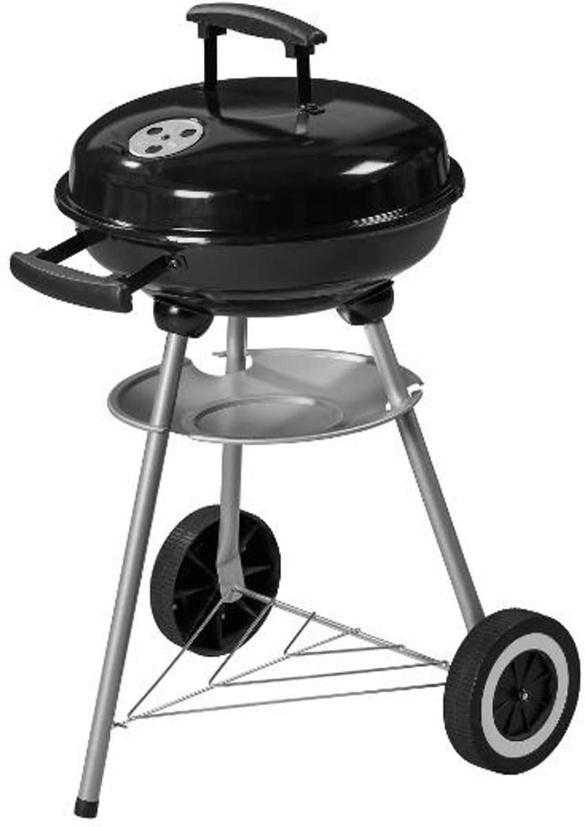 Houtskool BBQ -Goliving Houtskool Barbecue - Ø34cm - Inclusief Accessoires - Houtskoolbarbecues op Wielen - BBQ met Deksel - Rond - - Zwart - Metaal — afbeelding 1