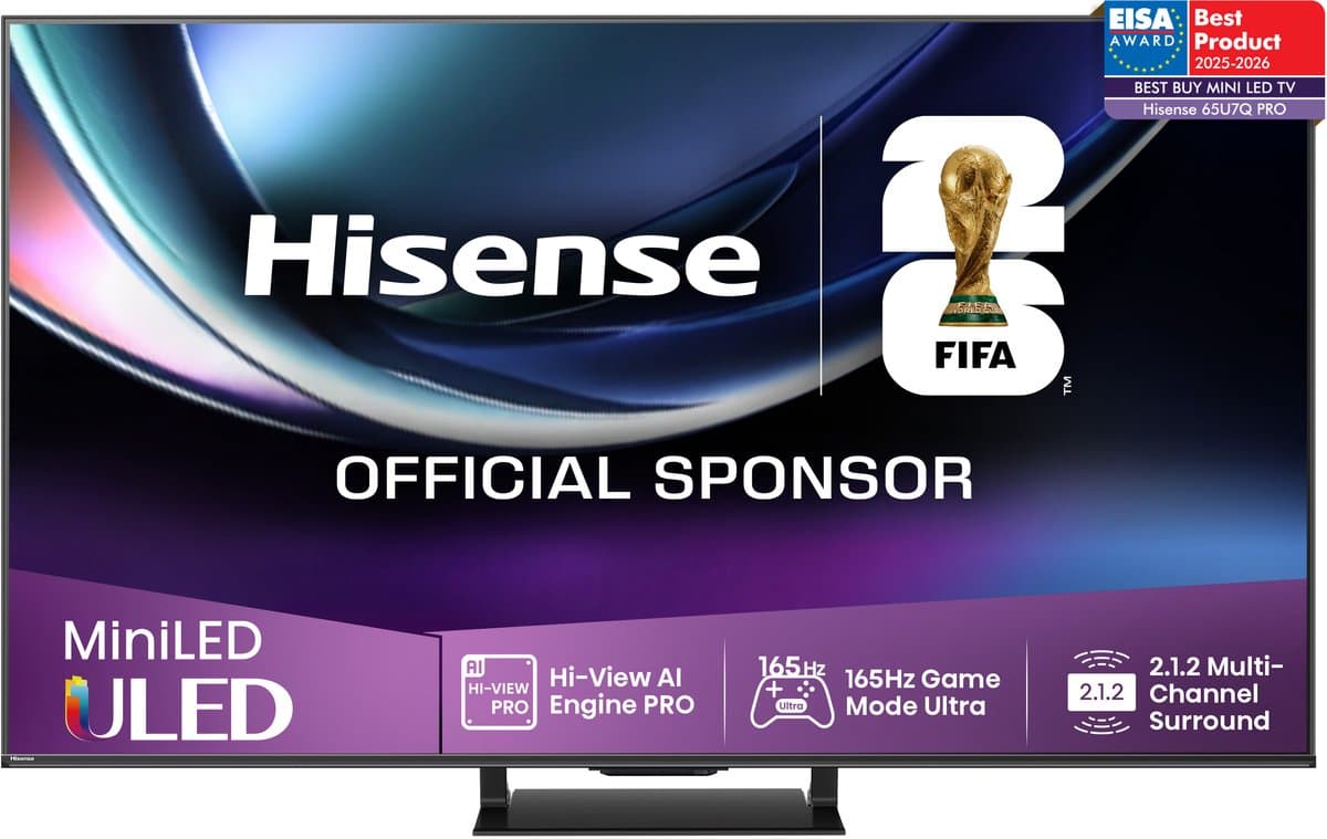 Hisense 65U7Q PRO – 65 inch – 4K Mini-LED – 165Hz Smart TV — afbeelding 1