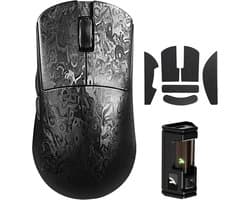 ATTACK SHARK R11 Ultra - Draadloze Gaming Muis - PAW3950 MAX - Koolstof Element - Ultralichte(49g) - Wired/2.4G/BT - 42000DPI - 8Khz - Inkt