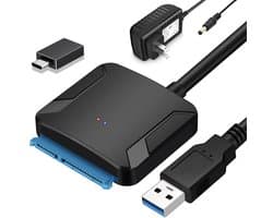 SATA naar USB 3.0 Adapter voor 2.5" en 3.5" HDD SSD - Externe Harde Schijf Kabel met Voeding