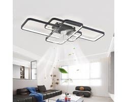 Moderne LED Plafondventilator met Verlichting - Dimbaar - Stille Zomer Ventilator met Afstandsbediening en App Besturing