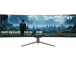 Titan Army C49SHC 49 Inch Gebogen Gaming Monitor - DFHD 3840x1080 - 144Hz - 32:9 Super Ultrawide - 1800R Kromming - 1ms MPRT - USB-C 65W - Adaptive-Sync - PIP/PBP
