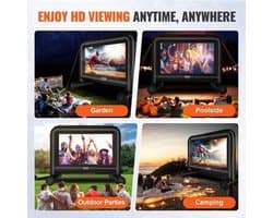 Beamer Scherm - Projector Scherm - Projector Screen - Projector Scherm voor Beamer - Projector Doek - Home Cinema Thuisbioscoop - Draagbare Beamer - Outdoor Projectie - 16ft