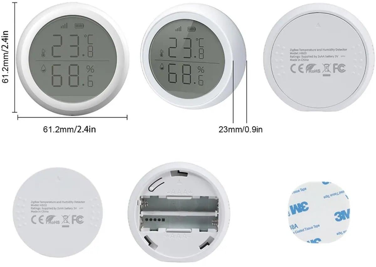 Slimme temperatuur- en vochtigheidssensor, schakelbaar tussen Celsius en Fahrenheit, geschikt voor Alexa, Google Home, Tuya Smart en Smart Life, meetbereik van -10 tot 50 graden Celsius. — afbeelding 1