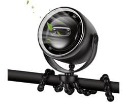 Draagbare kinderwagenventilator, 360° draaibare babywandelwagen, ventilatorclip op, 3600 mAh oplaadbare handkoeling met 100 snelheden, led-display en nachtlampje voor buggy/autostoel/wieg