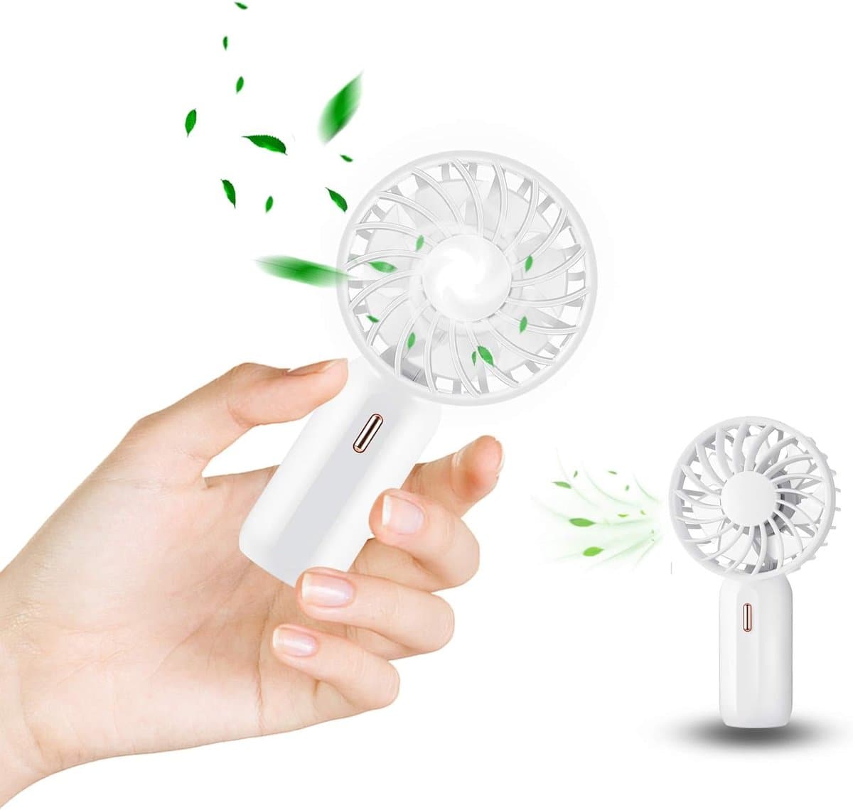 Mini-USB-tafelventilator met 3 snelheden, oplaadbaar, ideaal voor slaap, kantoor, reizen, enz. (wit) — afbeelding 1