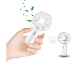 Mini-USB-tafelventilator met 3 snelheden, oplaadbaar, ideaal voor slaap, kantoor, reizen, enz. (wit)