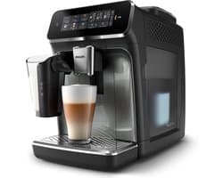 Philips 3300 Series - Espressomachine - 5 Warme & Koude Dranken - LatteGo Melksysteem - 40% Stiller - AquaClean Filter - Volautomatisch - Zwart & Zilver - Koffiemachine met bonen - EP3349/70