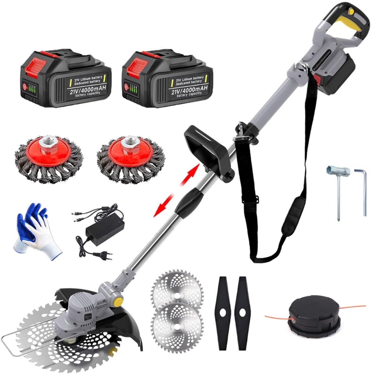 CRLYN® Grasmaaier Elektrisch - Grastrimmers met Accu - Grijs — afbeelding 1